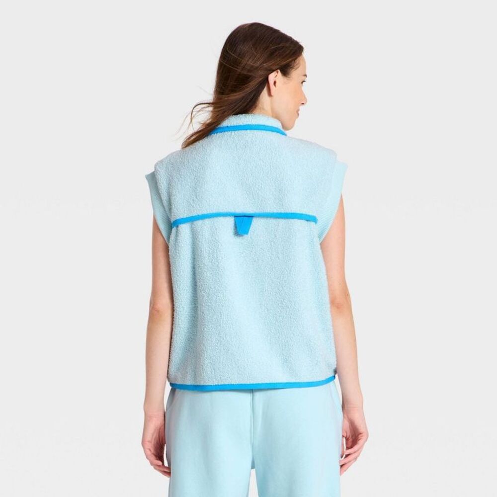 Women's High Pile Vest - JoyLab Light Blue XL - Picture 2 of 3